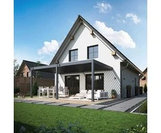 Pavėsinė Pergola DELUXE WALL 3.6x6, Anthracite (montuojama prie sienos)