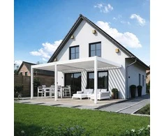 Pavėsinė Pergola DELUXE WALL 3.6x6, Baltas (montuojama prie sienos)