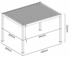 Pavėsinė Pergola ELEGANCE AUTOMATIC 3x4 su LED, Anthracite