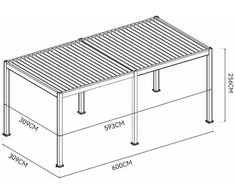 Pavėsinė Pergola ELEGANCE AUTOMATIC 3x6 su LED, Anthracite