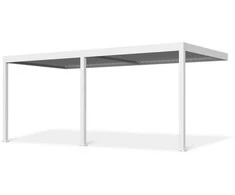 Pavėsinė Pergola ELEGANCE WALL AUTOMATIC 3x6 su LED, Baltas, montuojama prie sienos