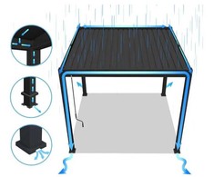 Pavėsinė Pergola ELEGANCE WALL AUTOMATIC 3x3 su LED, Anthracite, montuojama prie sienos