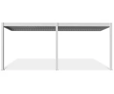 Pavėsinė Pergola ELEGANCE WALL AUTOMATIC 3x6 su LED, Baltas, montuojama prie sienos