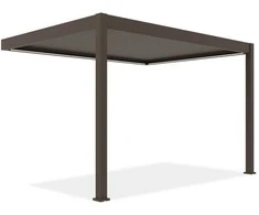 Pavėsinė Pergola ELEGANCE WALL AUTOMATIC 3x4 su LED, Taupe, montuojama prie sienos
