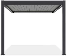 Pavėsinė Pergola ELEGANCE WALL AUTOMATIC 3x3 su LED, Anthracite/Light Pilkas, montuojama prie sienos