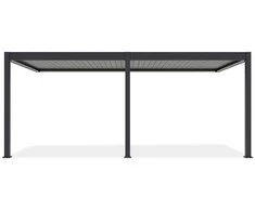 Pavėsinė Pergola ELEGANCE WALL AUTOMATIC 3x6 su LED, Anthracite/Light Pilkas, montuojama prie sienos