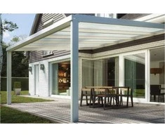 Pavėsinė Pergola Premium Wall 3x4 Baltas, montuojama prie sienos