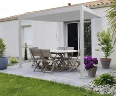 Pavėsinė Pergola Premium Wall 3x4 Baltas, montuojama prie sienos