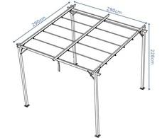 Pavėsinė Pergola SPRINT 3x3, Anthracite/Baltas