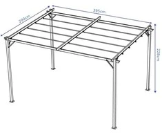 Pavėsinė Pergola SPRINT 3x4, Baltas