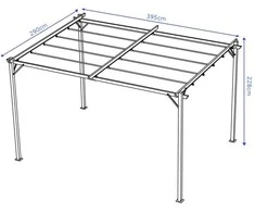 Pavėsinė Pergola SPRINT 3x4, Baltas