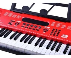 Pianinas su mikrofonu, 61 klavišai, raudonas