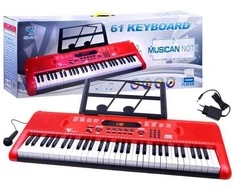 Pianinas su mikrofonu, 61 klavišai, raudonas