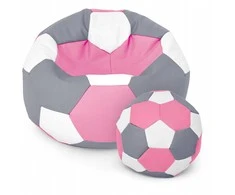 Pink Sėdmaišis su pufu Ball XXXXL (100 cm), Rožinė/Baltas/Pilkas
