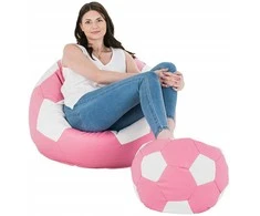 Pink Sėdmaišis su pufu Ball XXXXL (100 cm), Rožinė/Baltas