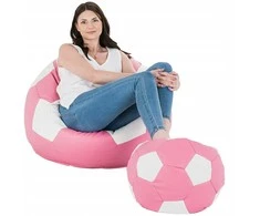 Pink Sėdmaišis su pufu Ball XXXXL (100 cm), Rožinė/Baltas