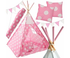 Pink Vaikiška palapinė Tipi 4. Dots, Rožinė/Baltas