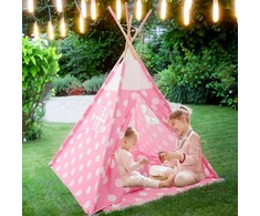 Pink Vaikiška palapinė Tipi 4. Dots, Rožinė/Baltas