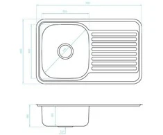 Plieninė virtuvinė plautuvė Kuchinox FARO, SKH_311T, Inox Linen