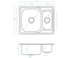 Plieninė virtuvinė plautuvė Kuchinox JUNAK, SQA_030T, Inox