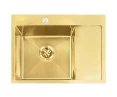 Plieninė virtuvinė plautuvė Rea Fin, Brushed Gold