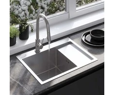 Plieninė virtuvinė plautuvė Rea Fin, Brushed Nickel
