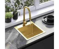 Plieninė virtuvinė plautuvė Rea Leo 40, Brushed Gold