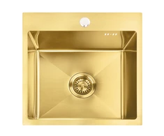 Plieninė virtuvinė plautuvė Rea Leo 40 su maišytuvu, Brushed Gold