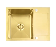 Plieninė virtuvinė plautuvė Rea Paul, Brushed Gold