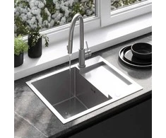 Plieninė virtuvinė plautuvė Rea Paul, Brushed Nickel