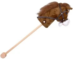 Pliušinė žirgo galva ant lazdos Hobby Horse su garsais, rudas