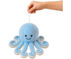 Pliušinis aštuonkojis su siurbtuku, mėlynas, 16 cm