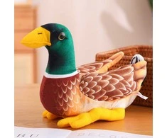 Pliušinis žaislas Antis, 28 cm, ruda/žalia