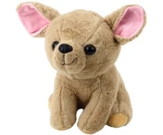 Pliušinis žaislas Šuniukas Chihuahua, 22 cm, smėlio sp.