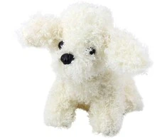 Pliušinis žaislas Šuo Pudelis, 20 cm, baltas