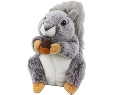 Pliušinis žaislas Voverė su riešutu, 22 cm, pilka