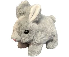 Pliušinis žaislas Zuikis, 18 cm, pilkas