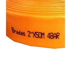Plokščia vandens žarna Bradas AGRO-FLAT PE, 4 Bar, 1 1/2- 100 m, Oranžinis