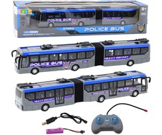 Policijos autobusas su nuotolinio valdymo pultu ir šviesos efektais, 1:32, pilkas