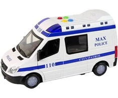 Policijos automobilis su garsais ir šviesom