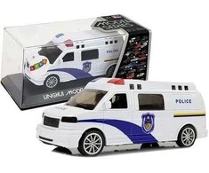 Policijos automobilis su garso ir šviesos efektais, baltas