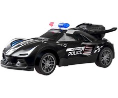 Policijos automobilis su nuotolinio valdymo pultu ir efektais