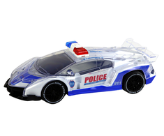 Policijos automobilis su nuotolinio valdymo pultu ir šviesom