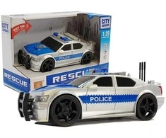 Policijos automobilis su šviesos ir garso efektais, 1:20, sidabrinis