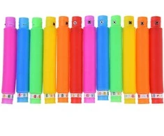 POP TUBE LED šviečiantys sensoriniai vamzdeliai, 12 vnt.