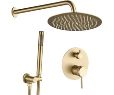 Potinkinis dušo komplektas REA Lungo Grip, Brushed Gold, + Box