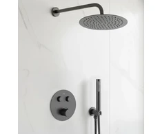 Potinkinis dušo komplektas su termostatu REA Lungo, Titanium, + Box
