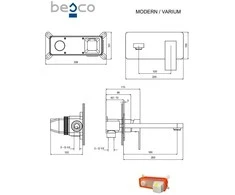 Potinkinis praustuvo maišytuvas Besco Modern / Varium, Chrome