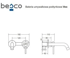 Potinkinis praustuvo maišytuvas Besco Veo, Juodas matt