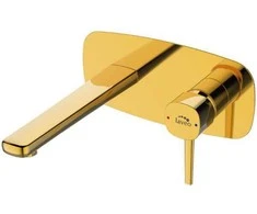 Potinkinis praustuvo maišytuvas Laveo Pola su klik-klak, Gold